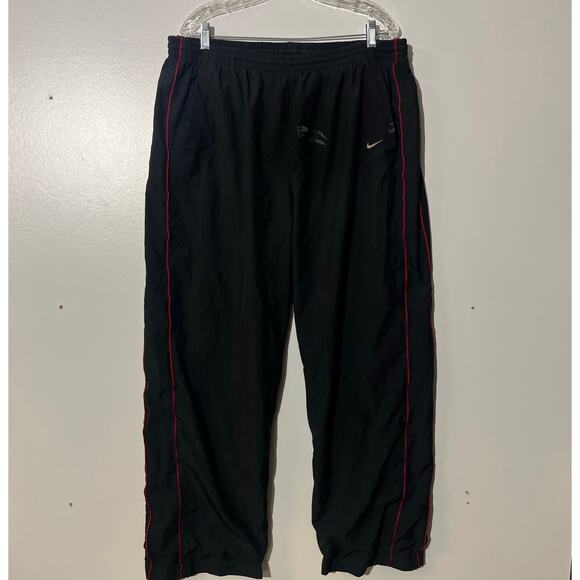 Nike Other - Vintage 90s Nike Athletic‎ Dept Baggy Black Red Nylon Track Pants Mens Size XXL